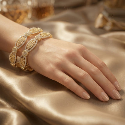 1 Carat Gold Plated Bangles – Color Fade Resistant | Luxury Design