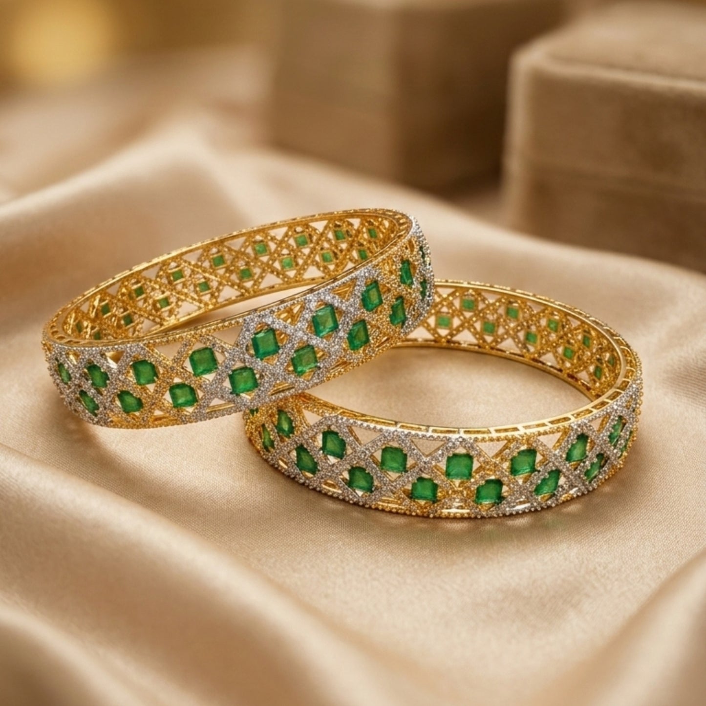 Premium 1 Carat Gold Plated Bangles – Elegant Design | Color Guaranteed