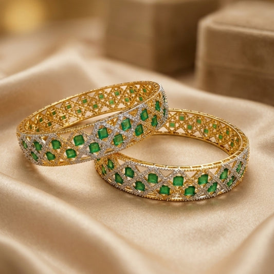 Premium 1 Carat Gold Plated Bangles – Elegant Design | Color Guaranteed