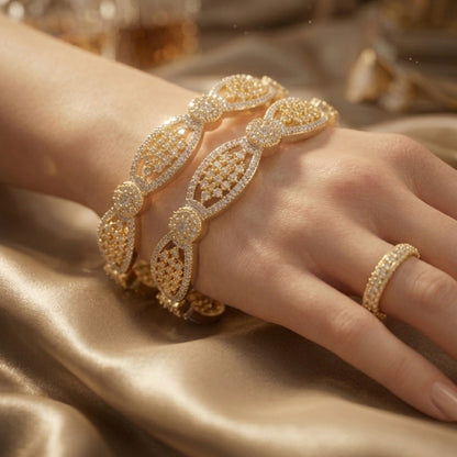 1 Carat Gold Plated Bangles – Color Fade Resistant | Luxury Design