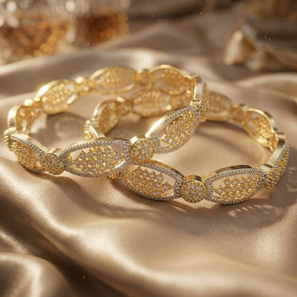 1 Carat Gold Plated Bangles – Color Fade Resistant | Luxury Design